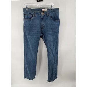 Wrangler Men's Straight Fit Blue Denim Jeans Size 34x30